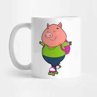 Pig at Inline skating with Roller skates Mug